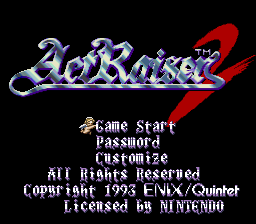 ActRaiser 2 Title Screen